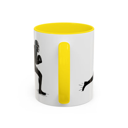 Football Player Themed Accent Coffee Mug, Sports Fan Gift, Unique Mug for Athletes, Coffee Lover, Game Day Essential - TRV