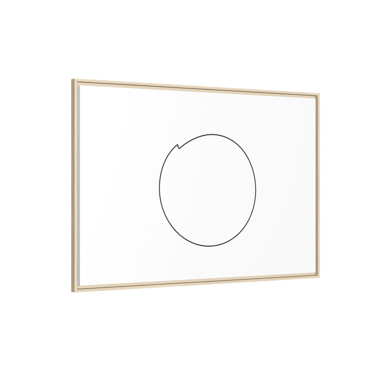 Framed matte canvas wall art featuring a minimal circular line design, printed by Printify for modern home decor.