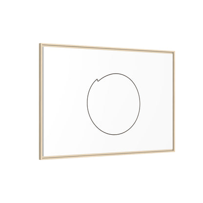 Framed matte canvas wall art featuring a minimal circular line design, printed by Printify for modern home decor.