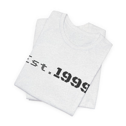 Vintage minimalist Est. 1999 T-shirt by Printify featuring a clean birth year design on a casual cotton tee.