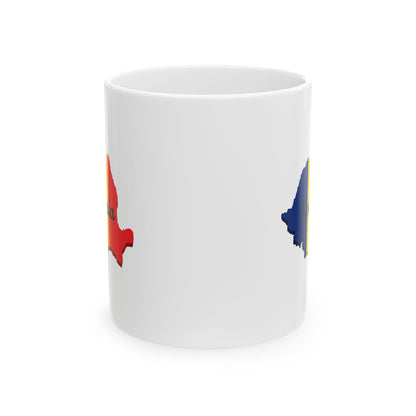 Romania Flag Ceramic Mug, Unique Coffee Cup, Travel Souvenir, Gift for Romanians
