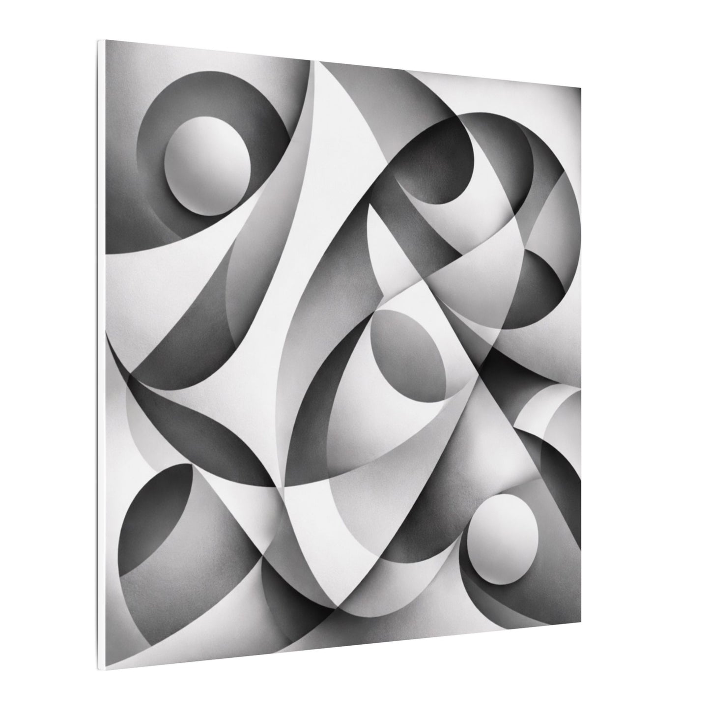 Monochrome Abstract Geometric Art Matte Canvas