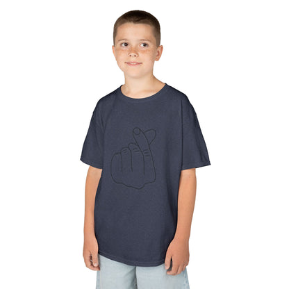 Cute Kids Heavy Cotton Tee - K-Pop Inspired Love Gesture