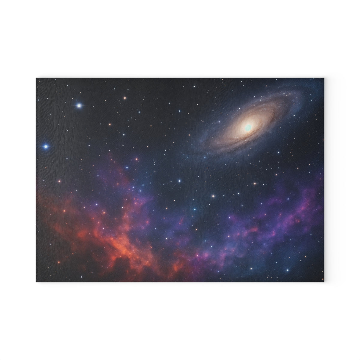Galaxy Nebula Glass Cutting Board — Space Constellation Kitchen Board