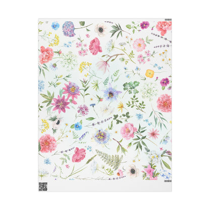 Floral Peony Wrapping Paper Roll — Watercolor Garden Gift Wrap for Mother's Day & Spring Celebrations