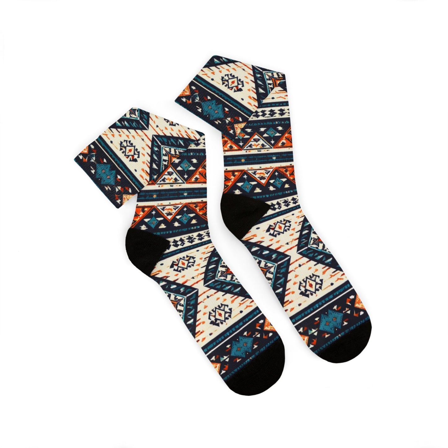 Southwestern Aztec Pattern Socks | Tribal Geometric Sublimation Socks
