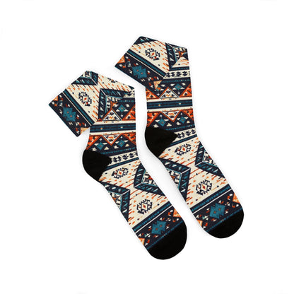 Southwestern Aztec Pattern Socks | Tribal Geometric Sublimation Socks