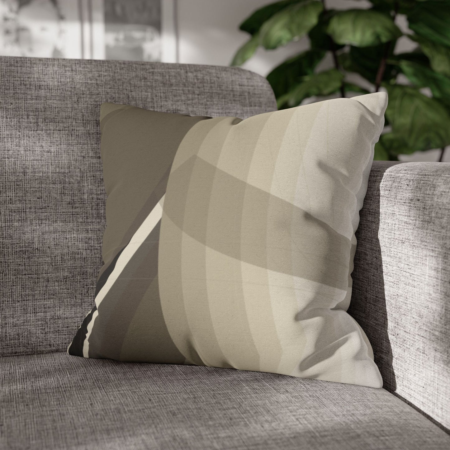 Abstract Neutral Leaf Artwork Pillowcase | Square Pillowcase