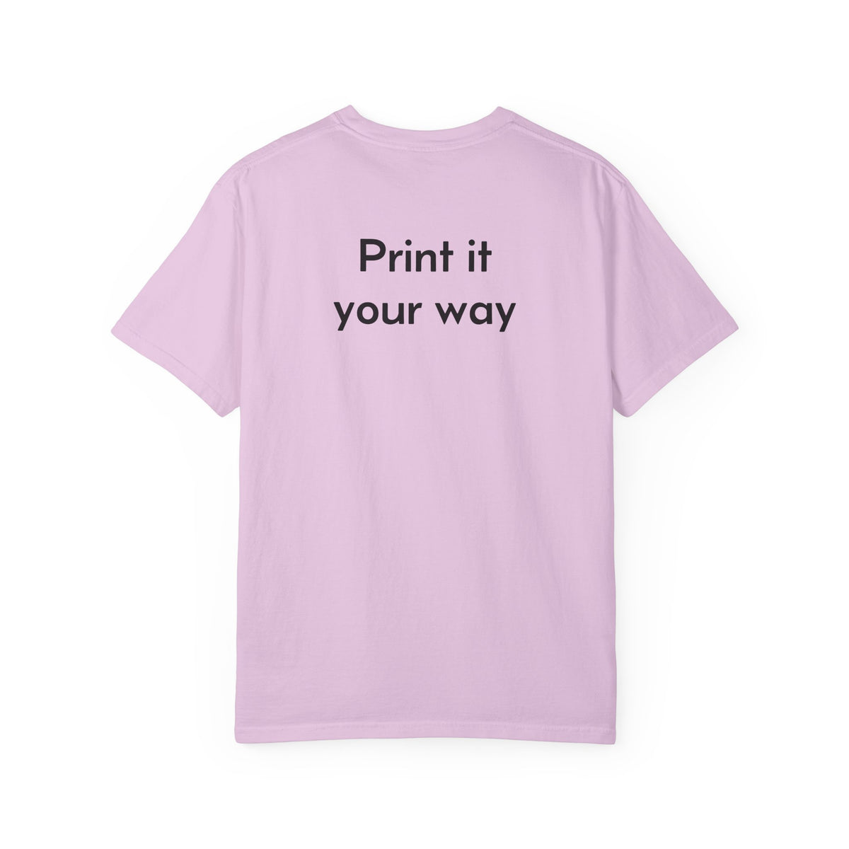 Custom garment-dyed T-shirt by Printify, featuring a soft, vibrant fabric with space for personalized design or text.