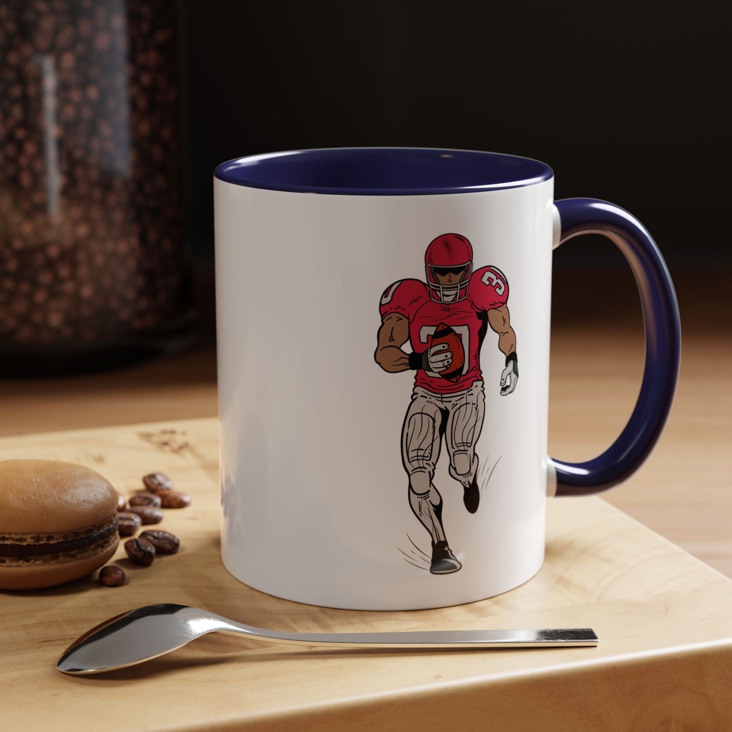 Football Player Coffee Mug, Sports Fan Gift, Motivational Coffee Cup, Game Day Mug, Unique Sports Merchandise