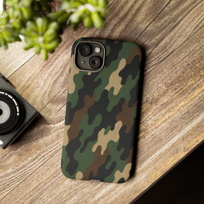 Camouflage tough phone case by Printify with rugged camo design, protective and durable for smartphones.