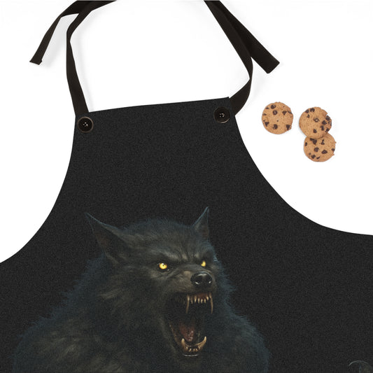 Fierce Werewolf Apron, AOP Cooking Gear, Halloween Kitchen Accessory, Gift for Chefs, BBQ Lover's Apron - TRV