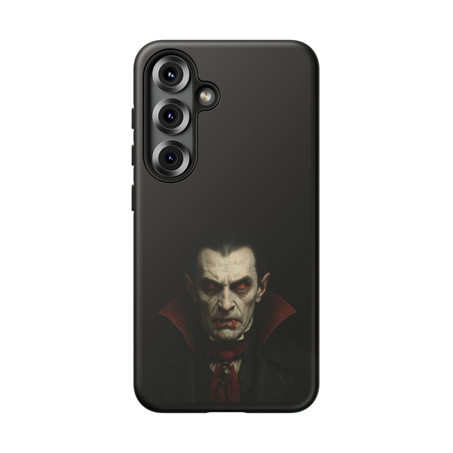 Gothic vampire portrait phone case for iPhone featuring Dracula horror design,Printify brand protective cover.
