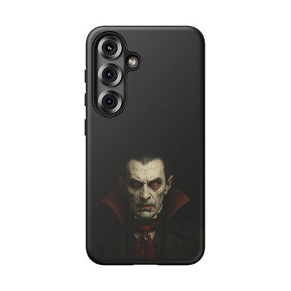 Gothic vampire portrait phone case for iPhone featuring Dracula horror design,Printify brand protective cover.
