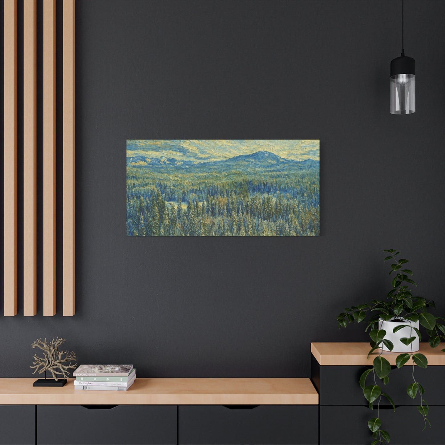 Scenic Landscape Canvas Print, Rustic Home Decor, Wall Art for Nature Lovers, Gift for Art Enthusiasts, Serene Forest Artwork - TRV