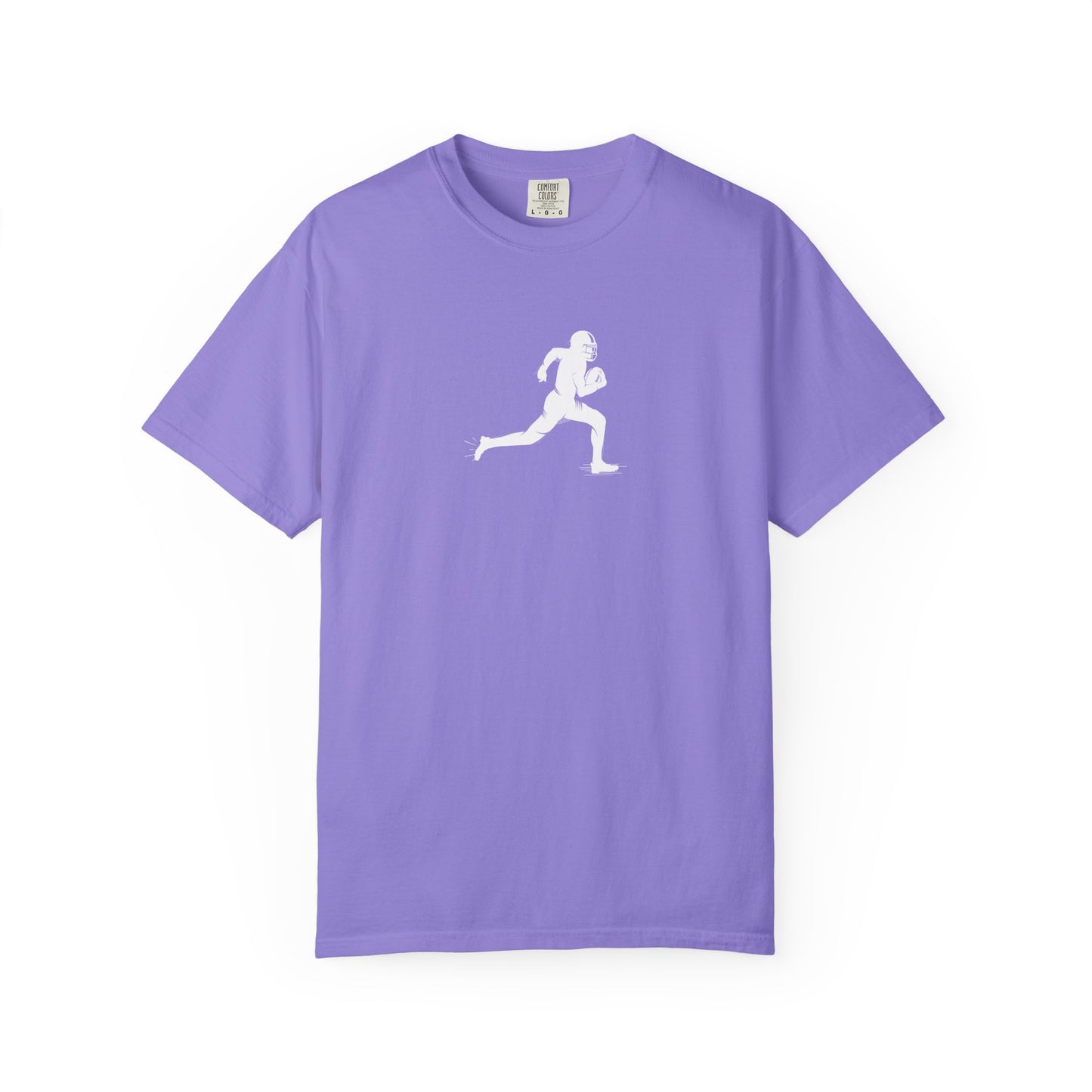 Sporty Unisex Garment-Dyed T-Shirt with Football Player Graphic, Activewear, Casual Wear, Gift for Runners, Fitness Apparel, Everyday Style