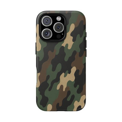 Camouflage tough phone case by Printify featuring rugged camo design and protective build for smartphones.