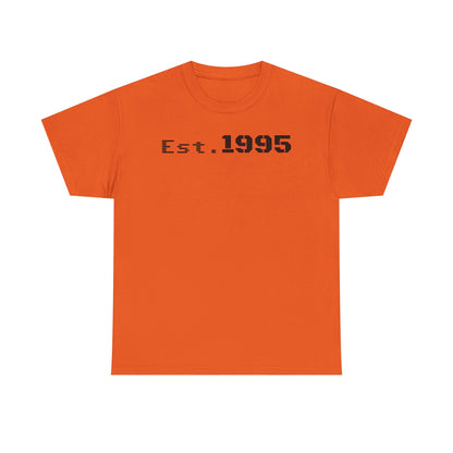 Unisex Heavy Cotton Tee - Est. 1995, Vintage Birthday Gift, Customizable Tee, Retro Unisex Shirt, Casual Everyday Wear