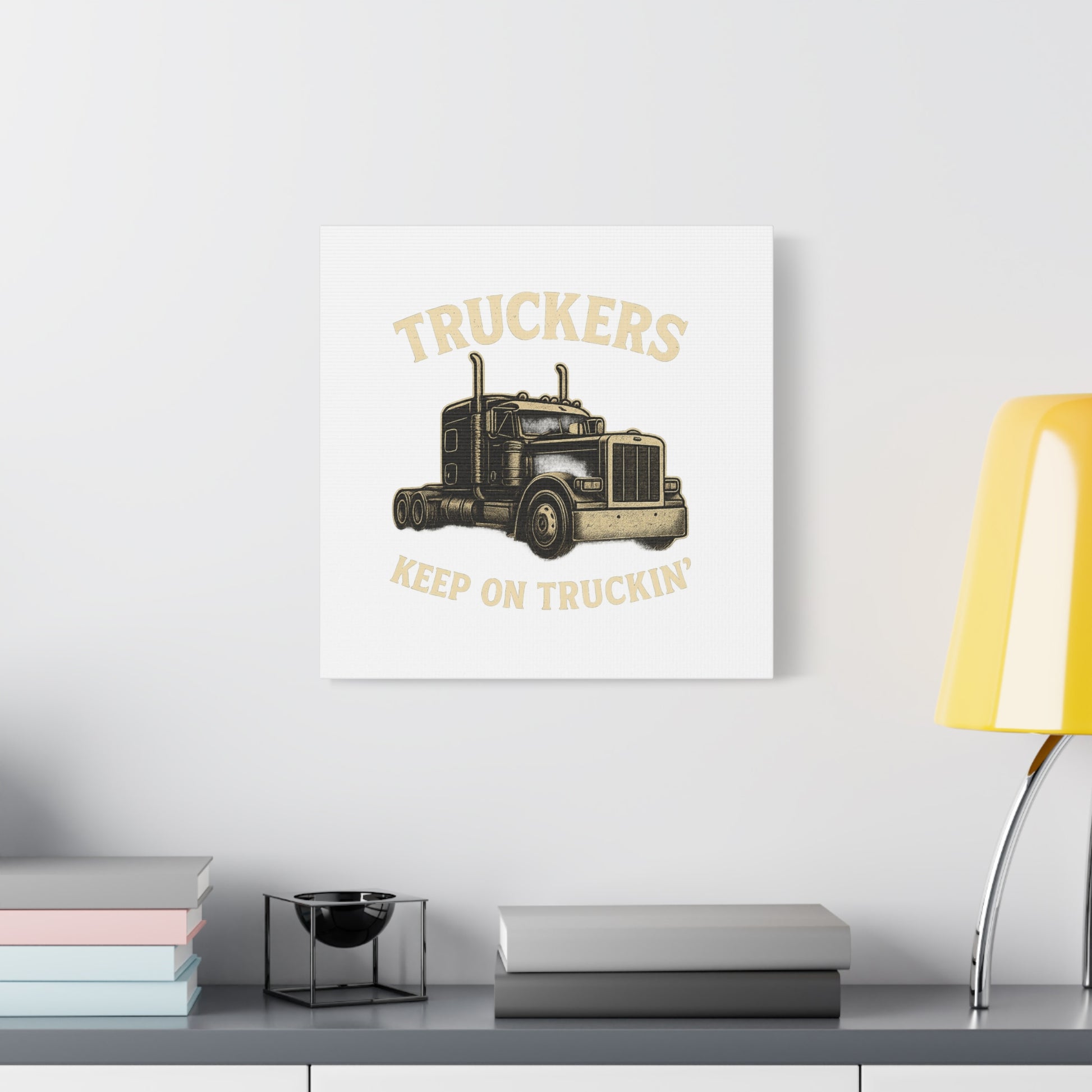 Truckers Canvas Wall Art, Keep on Truckin' Decor, Gift for Drivers, Trucking Artwork, Transportation Gift - TRV