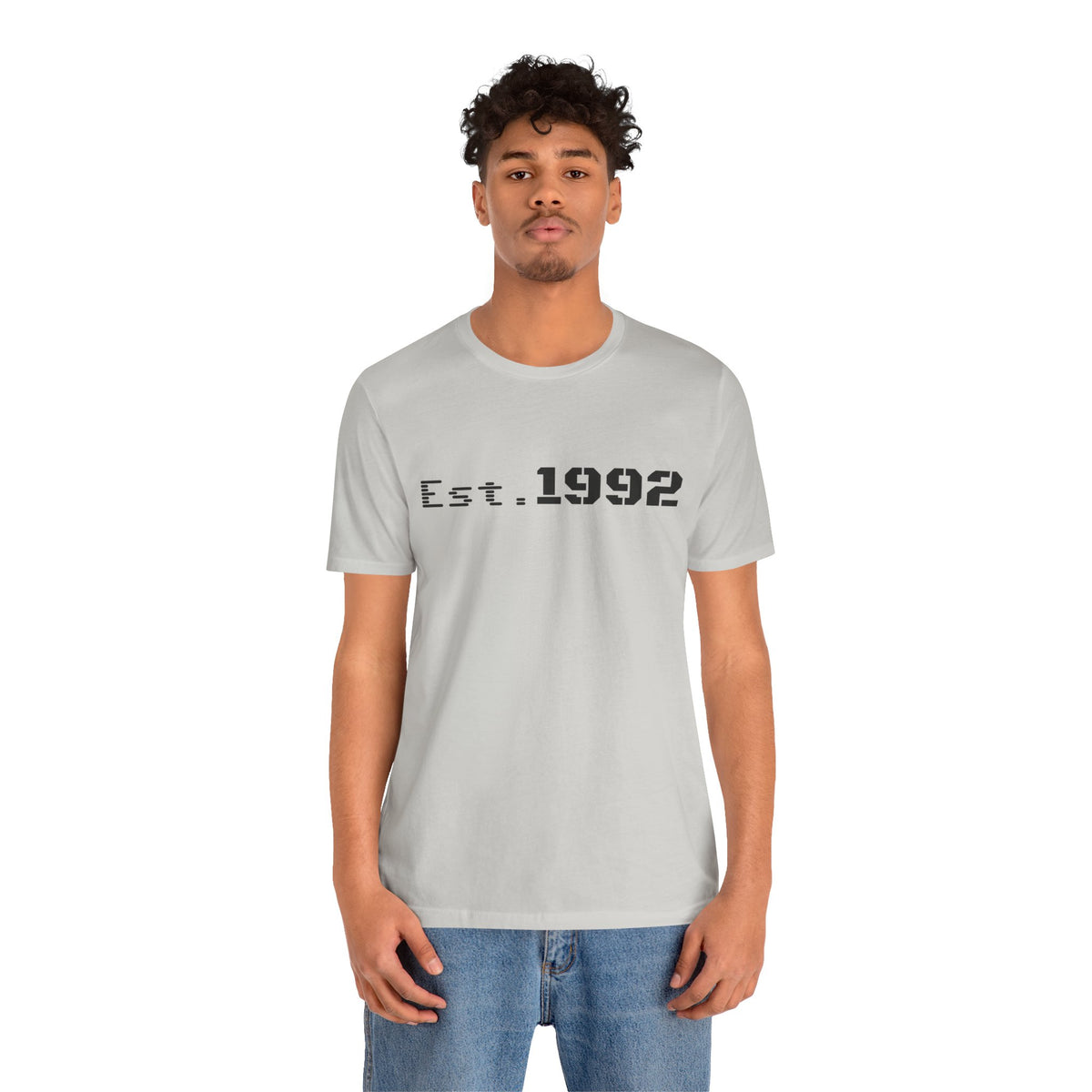 Retro vintage Est. 1992 T-Shirt by Printify featuring a classic birth year design on comfortable cotton fabric.