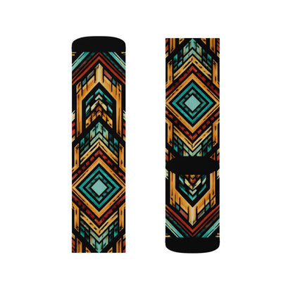 Southwestern Aztec Pattern Socks | Geometric Tribal Print