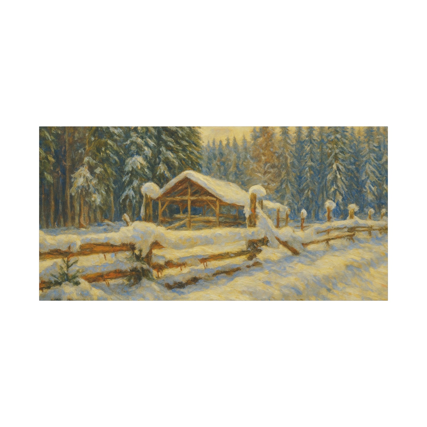 Canvas Wall Art, Winter Landscape Print, Home Decor, Rustic Art, Gift for Nature Lovers, Holiday Decoration - TRV