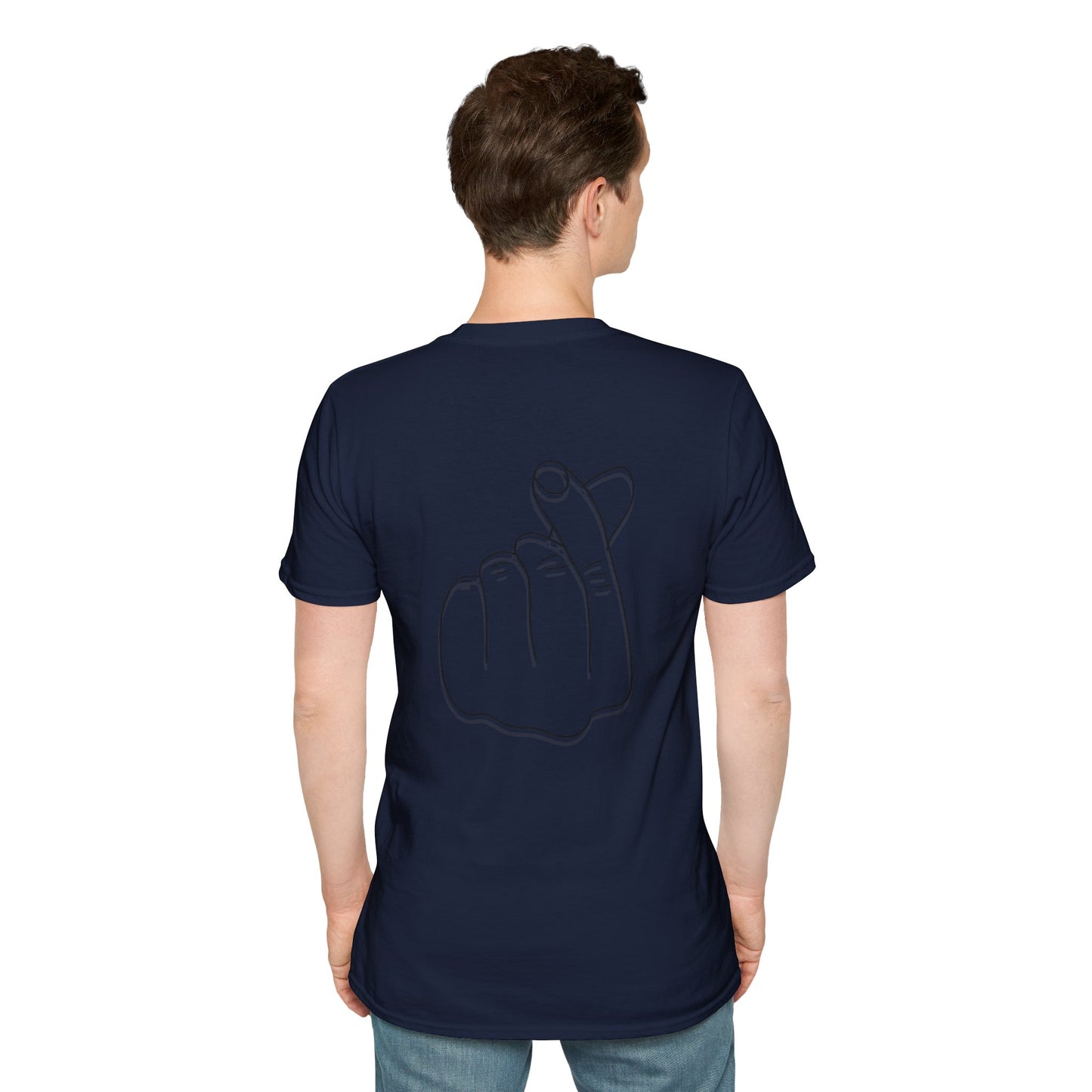 Trendy Unisex Softstyle T-Shirt with Love Hand Gesture Design