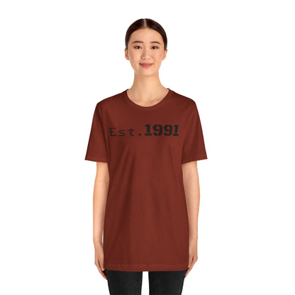 Established 1991 Unisex Jersey Tee | Vintage Anniversary Gift | Casual Wear, Birthday Shirt, Retro Style, Statement Tee, Gift for Him/Her - TRV