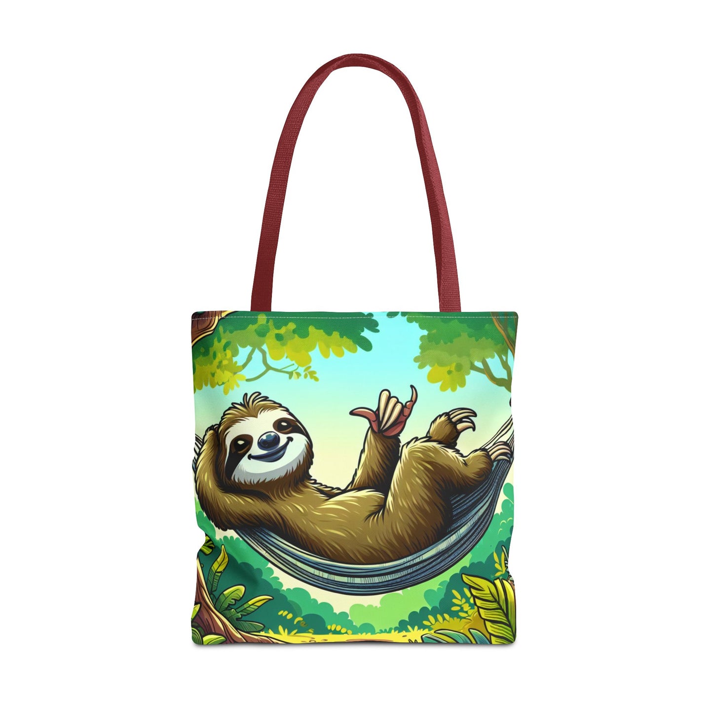 Eco-friendly sloth tote bag by Printify featuring a cute sloth design, perfect for animal lovers and everyday use.