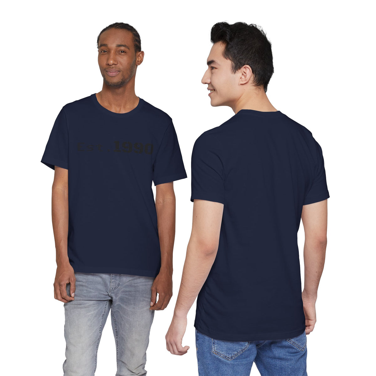 Vintage Est. 1990 T-Shirt by Printify featuring a classic design celebrating the birth year on a comfortable cotton tee.