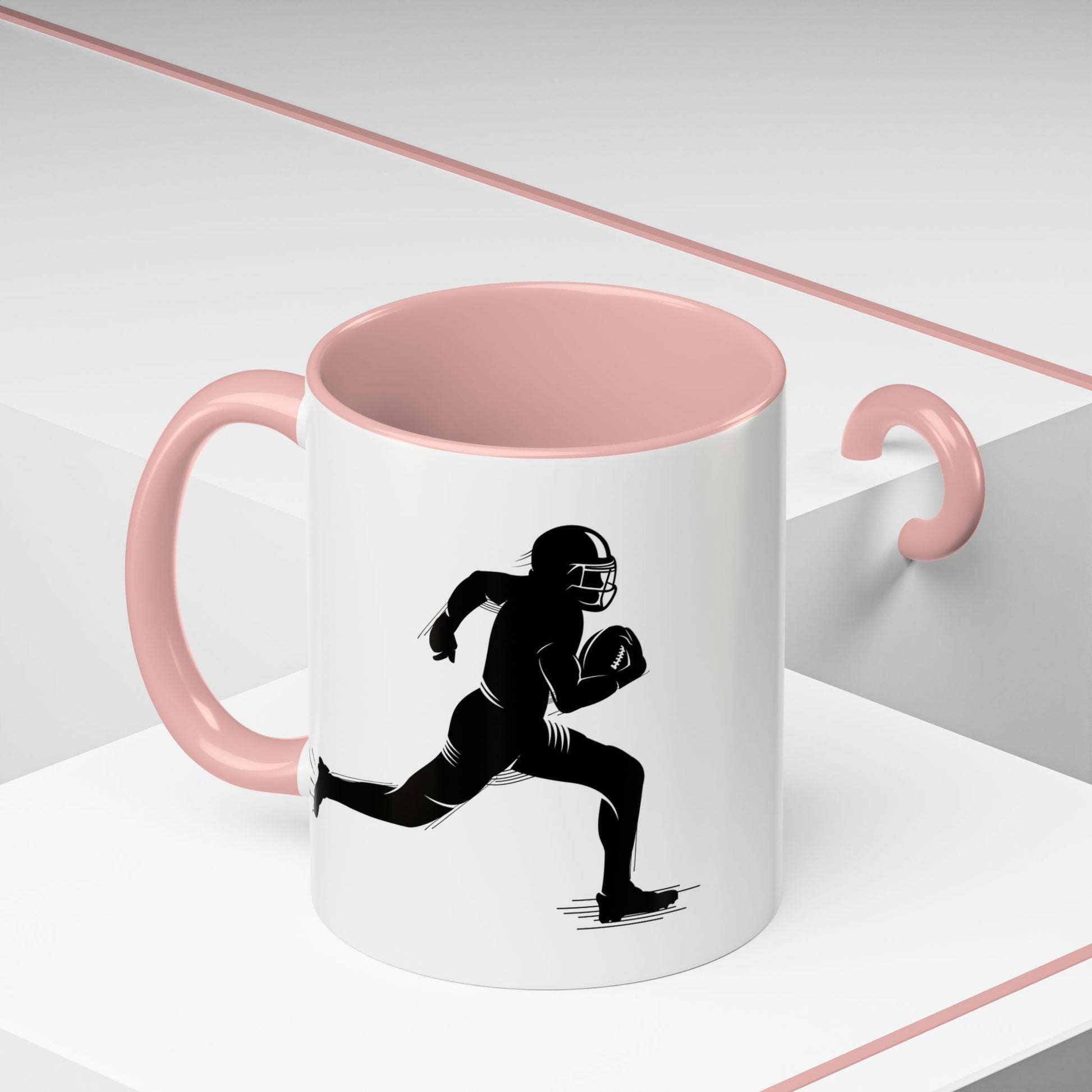 Football Player Themed Accent Coffee Mug, Sports Fan Gift, Unique Mug for Athletes, Coffee Lover, Game Day Essential - TRV