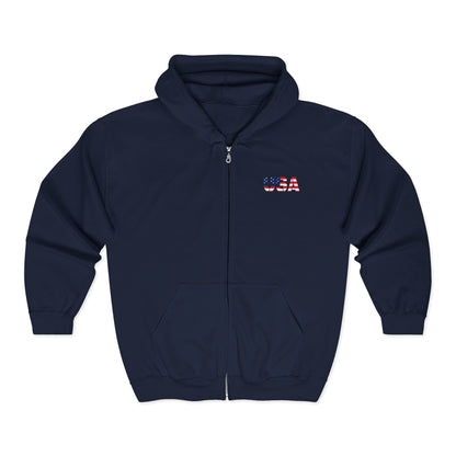 USA Flag Full‑Zip Hoodie — American Patriotic Zip-Up Sweatshirt