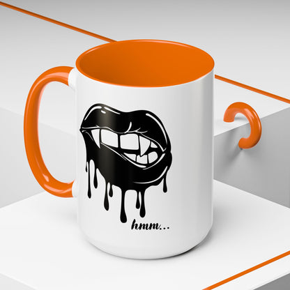 Dripping Lip Coffee Mug – "hmm..." Accent Ceramic Mug (11/15oz)