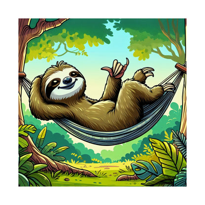 Sloth Hammock Matte Poster — Tropical Relaxation Wall Art