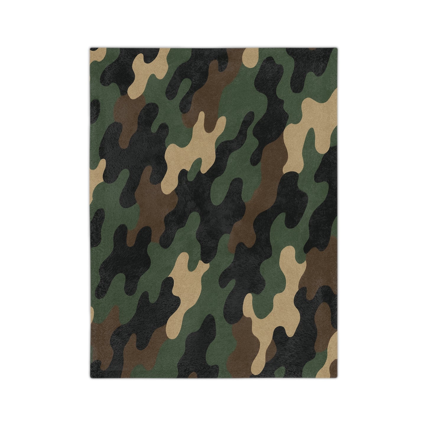 Cozy Camo Velveteen Microfiber Blanket - Soft, Warm, Perfect for Camping, Outdoors, Military Theme, Home Decor, Gift Idea - TRV