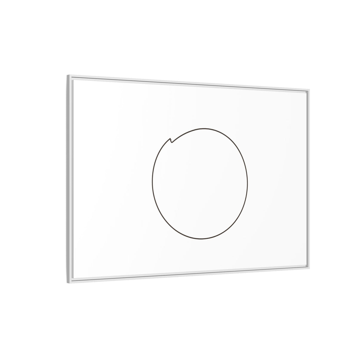 Framed matte canvas wall art featuring a minimal circular line design, by Printify, perfect for modern home decor.