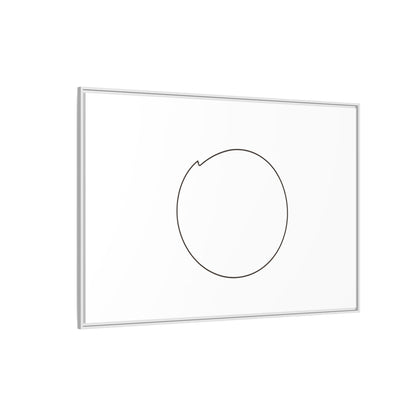 Framed matte canvas wall art featuring a minimal circular line design, by Printify, perfect for modern home decor.