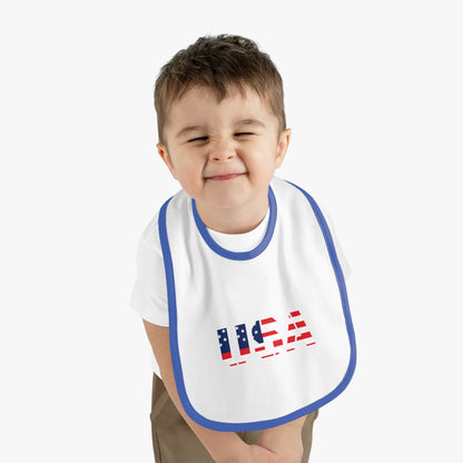 USA Bib for Babies, Americana Baby Bib, Infant Dining Essential, Gift for New Parents, Baby Shower, Fourth of July - TRV