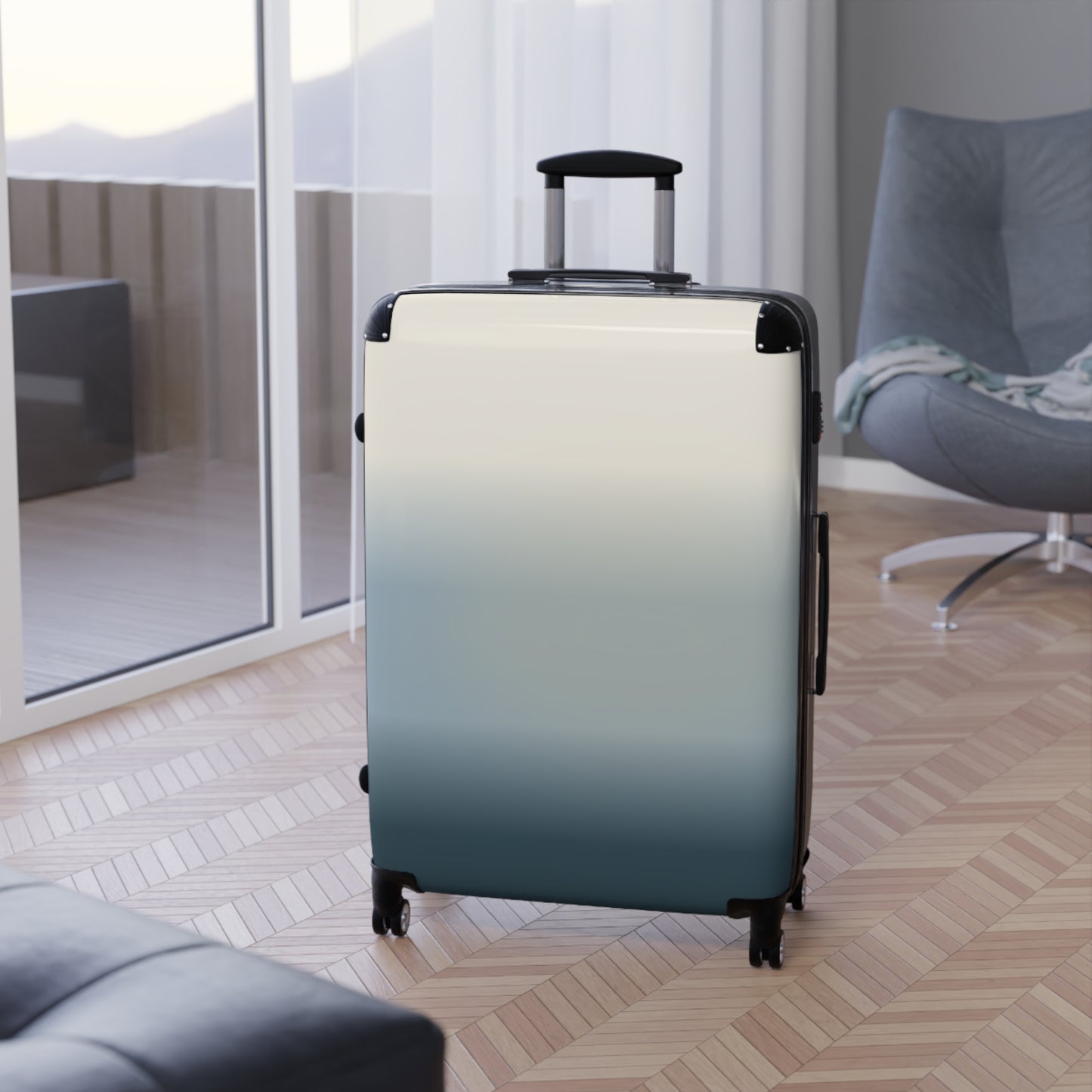 Gradient Carry-On Suitcase – Ombre Blue Travel Luggage