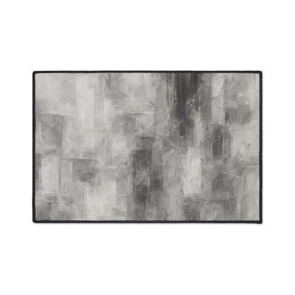 Modern abstract print floor mat by Printify, heavy-duty rug for kitchen or entryway with colorful abstract design.