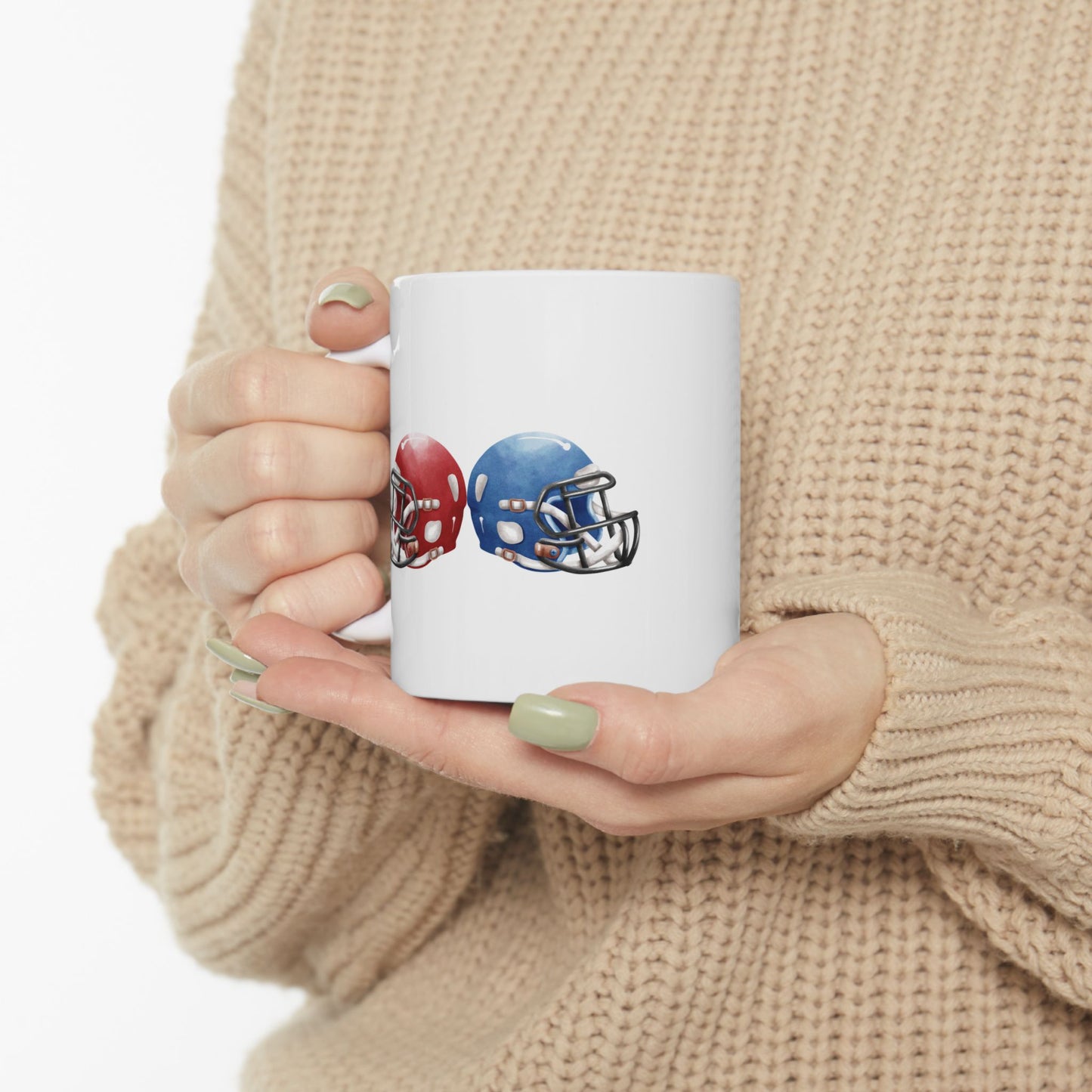 Football Fan Ceramic Mug | 11oz, 15oz | Perfect for Game Day, Sports Enthusiasts, Gifts, Tailgating, Team Celebration - TRV