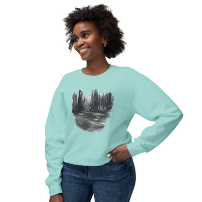 Scenic Minimalist Crewneck Sweatshirt - Cozy Art Tee for Nature Lovers, Gift for Her, Layering Essential, Perfect for Fall, Everyday Wear - TRV