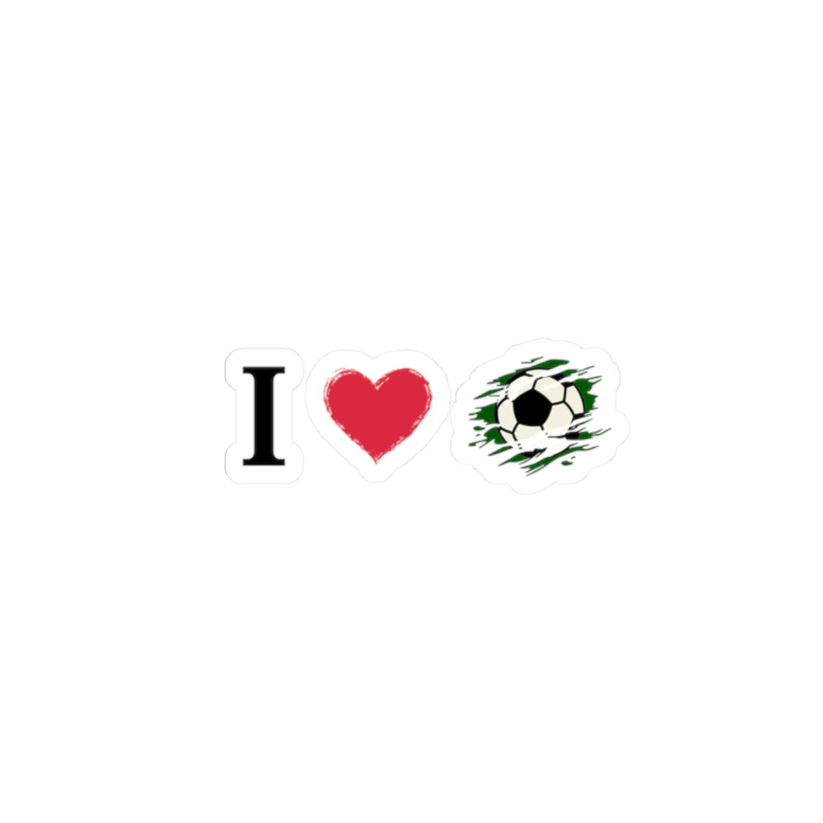 Soccer Love Kiss-Cut Stickers - Perfect for Fans, Gifts, Laptops, Bumpers, and Scrapbooking - TRV