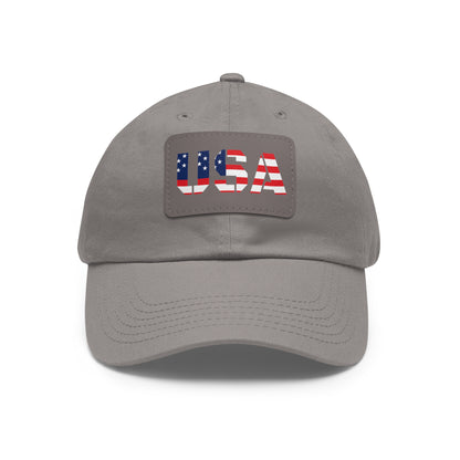 Dad Hat with Leather Patch (Rectangle)