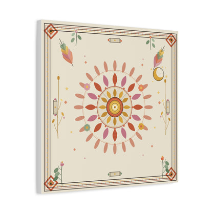 Boho Sun Mandala Matte Canvas