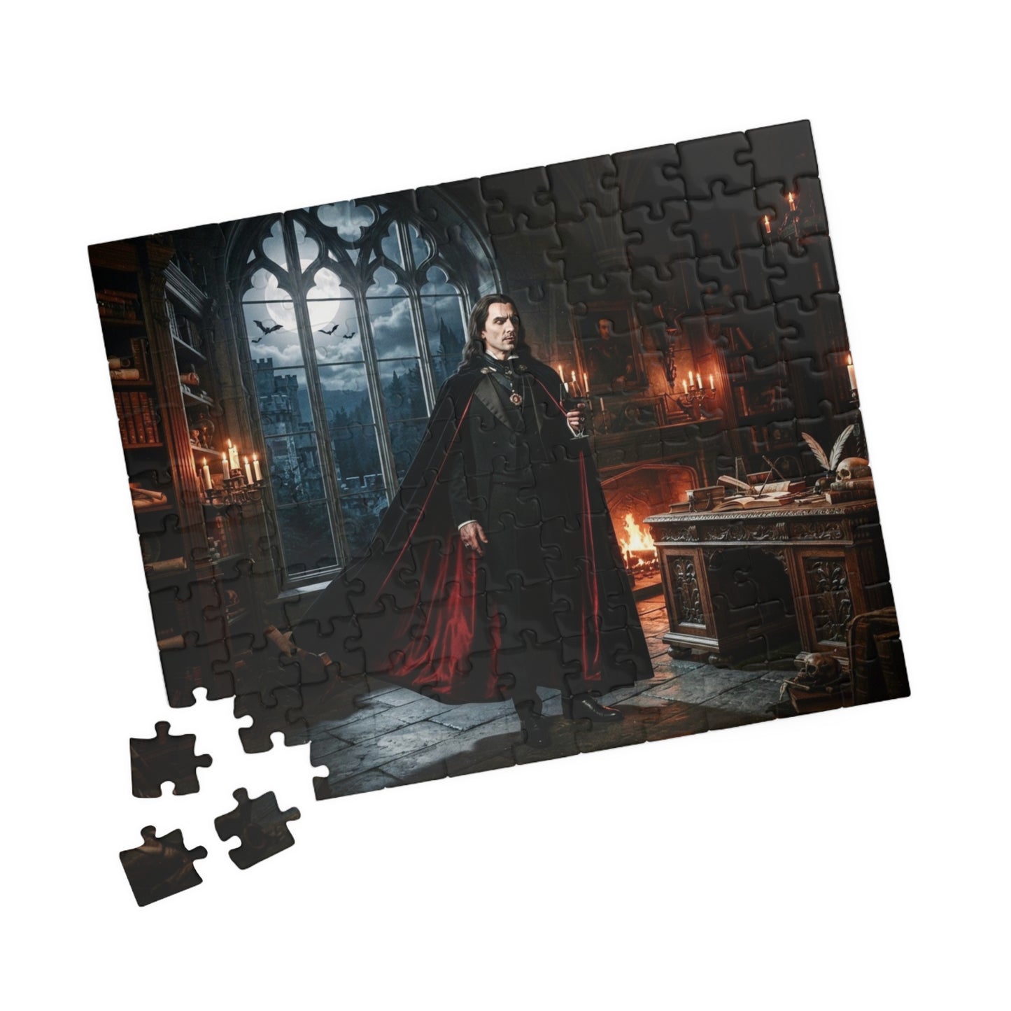 Gothic Vampire Castle Puzzle — Dark Fantasy Jigsaw (110/252/520/1014 pcs)