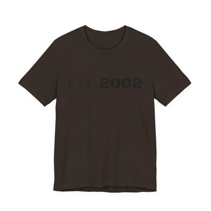 Vintage Est. 2002 T-Shirt by Printify featuring a classic anniversary design and comfortable cotton fabric.