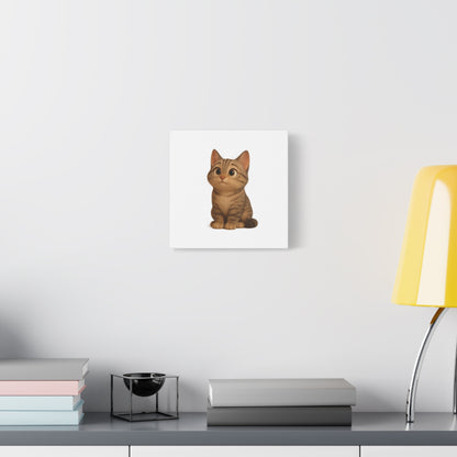 Adorable Cat Canvas Art, Cute Cat Wall Decor, Pet Lover Gift, Nursery Wall Art, Animal Print, Modern Home Decor - TRV