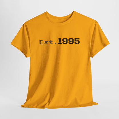 Vintage minimalist Est. 1995 T-shirt by Printify featuring a simple birthday design on a casual tee.