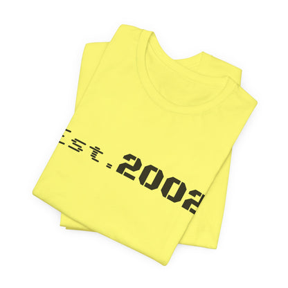 Vintage Est. 2002 T-Shirt by Printify featuring classic anniversary design and comfortable cotton fabric.